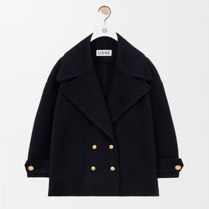 Loewe Pebble Peacoat Midnight Blue Women’s 36 Silver Buttons